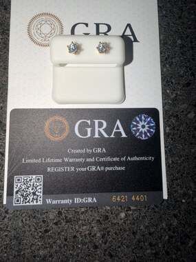 GRA Certified Moissanite Stud Earrings